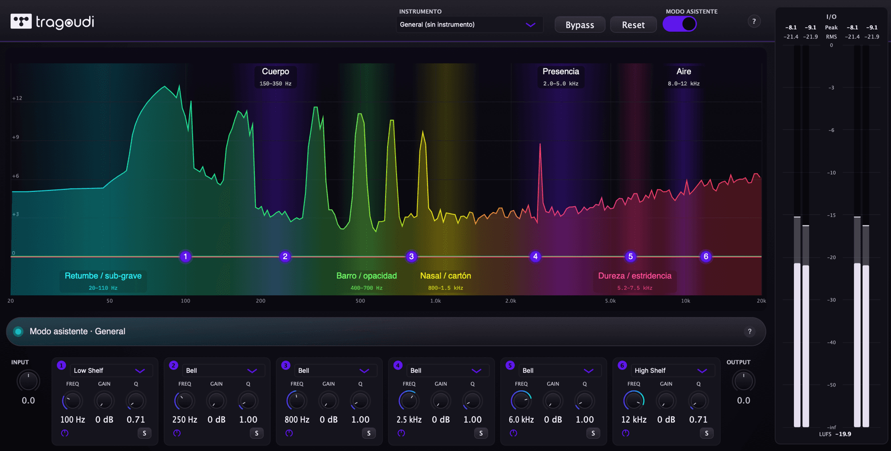 La interfaz de Tragoudi Additive EQ