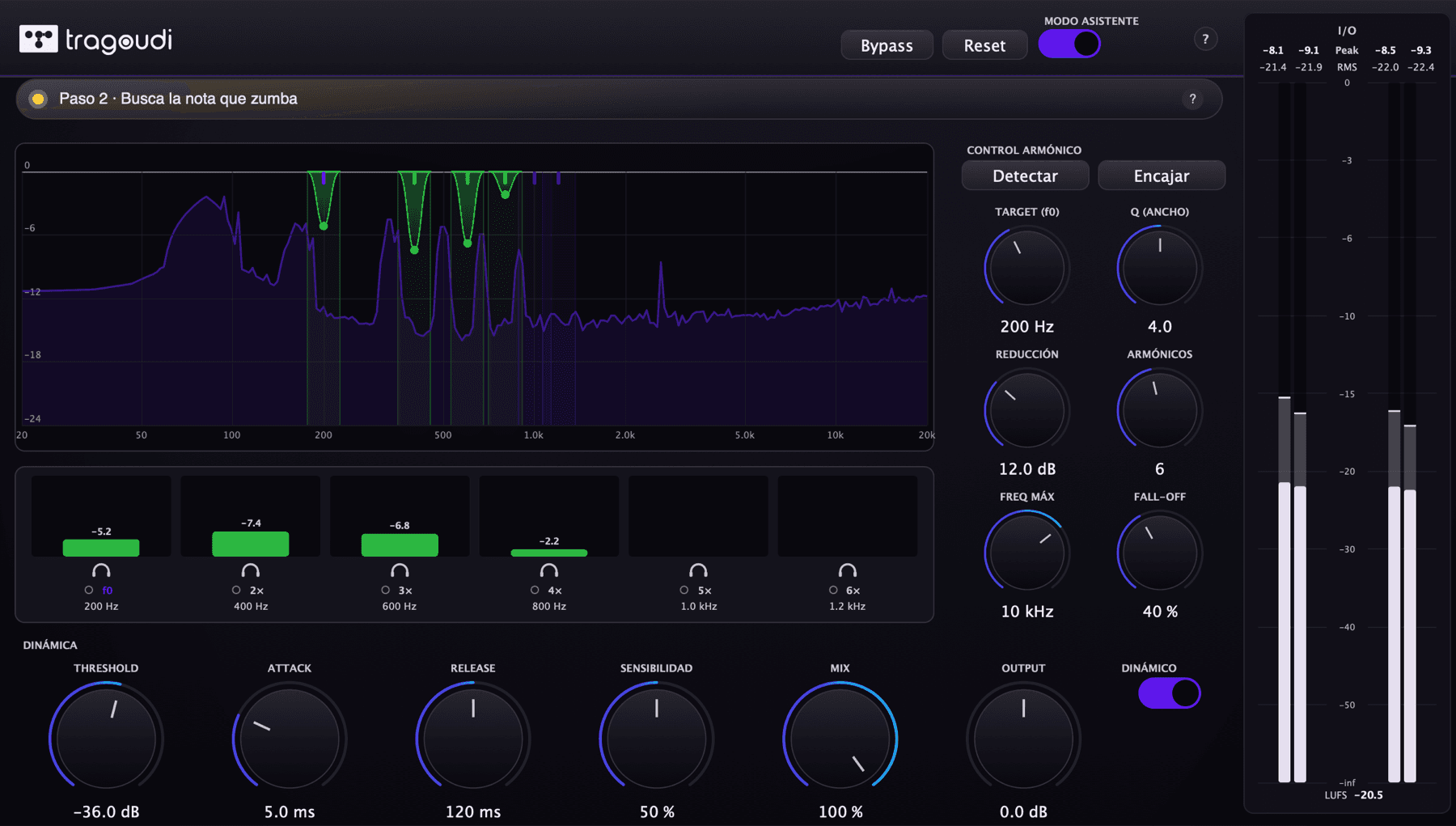 La interfaz de Tragoudi Harmonic Killer